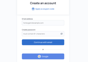 Honeygain Registration Screen